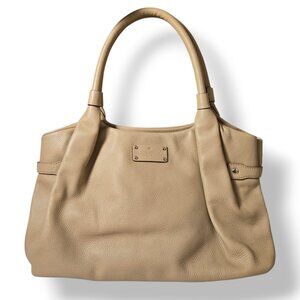 Kate Spade Berkshire Road Stevie Satchel Tan Beige Leather Shoulder Bag